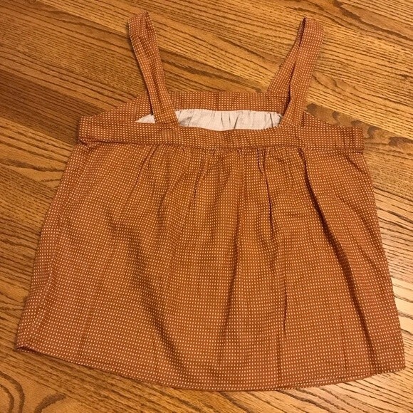 Ana Orange Polka Dot Square Neck Button Straps Top - Picture 4 of 11